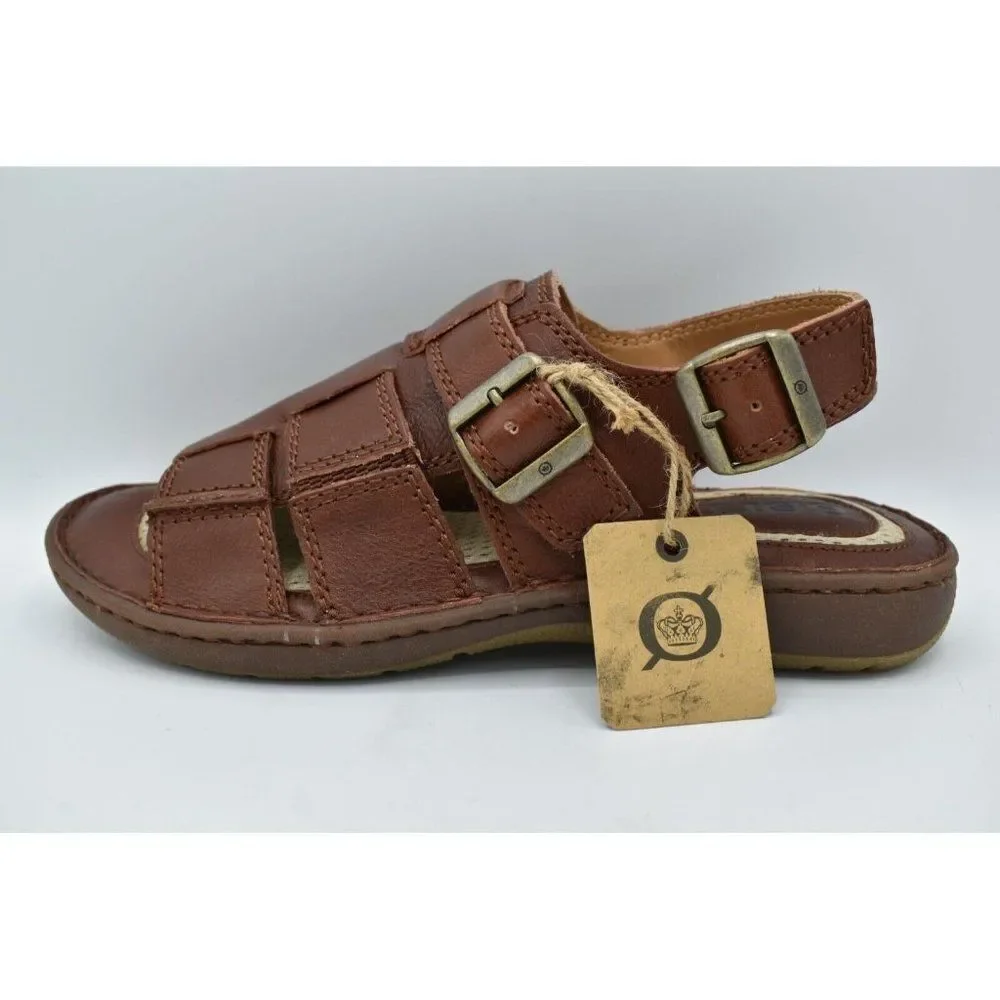 Born‎ Mens Size 12 Miguel Full Grain Leather Dark Tan Bourban Sandals Shoes